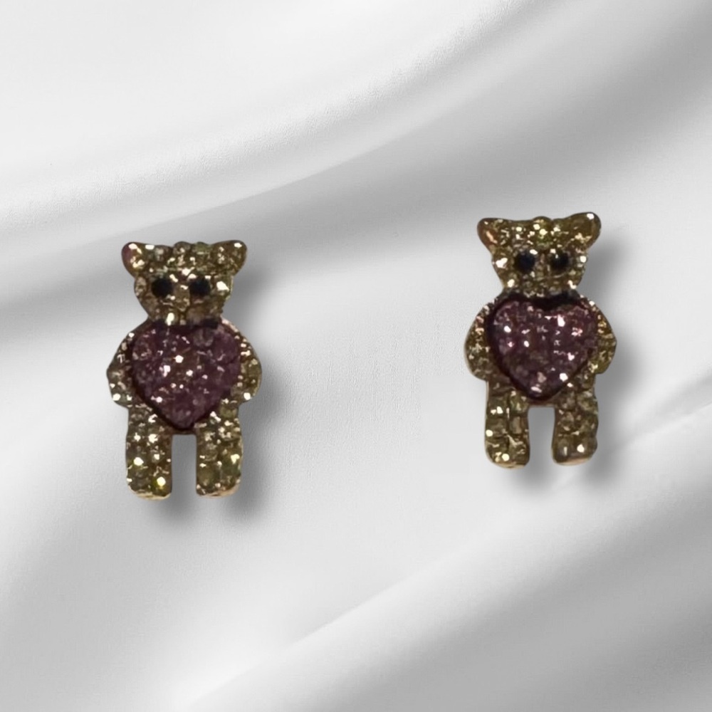 $8 Add-On 🆕Glittery Gold Bear Earrings for Valentines